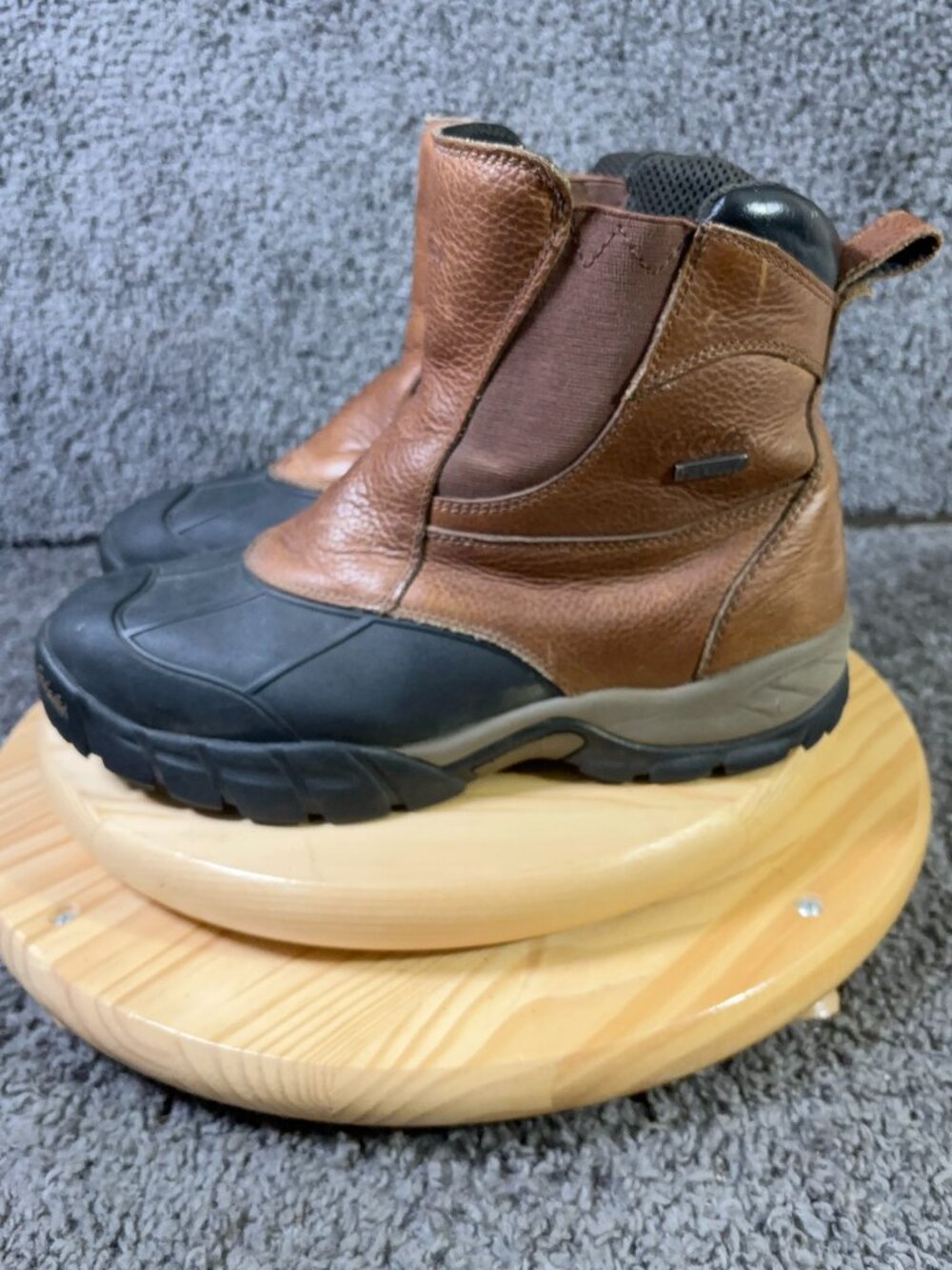 Cabelas Duck Boots Men Sz 12 Extra Wide Waterproof Brown Leather Outdoor Hunting
